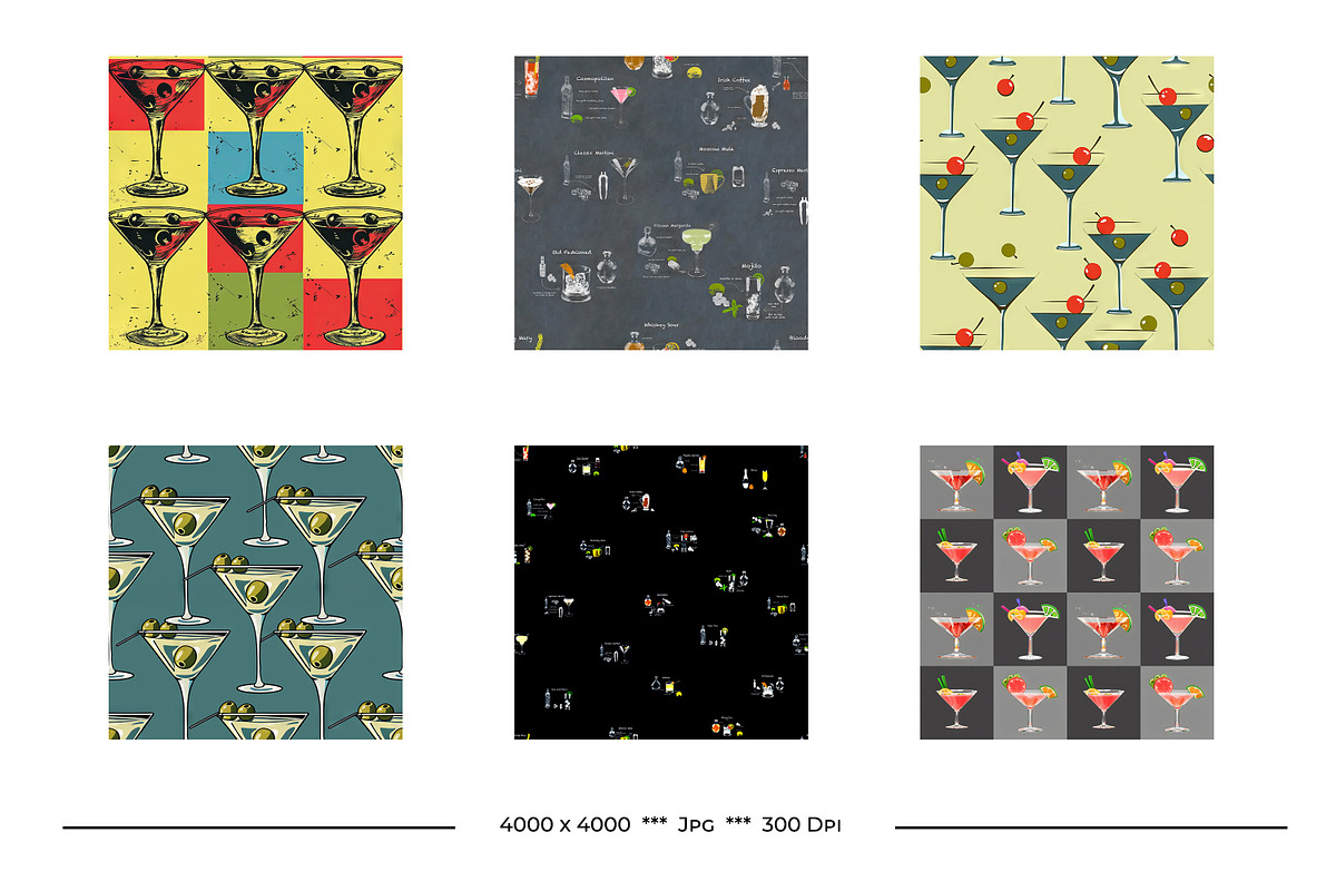 Happy Hour Seamless Patterns, a Pattern Graphic by karenfoleyphoto (Photo 4 of 6)