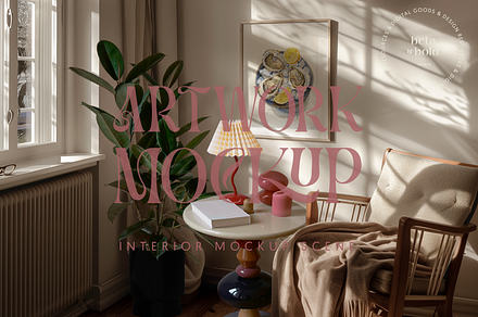 Sunlit Cozy Corner Wall Art Mockup