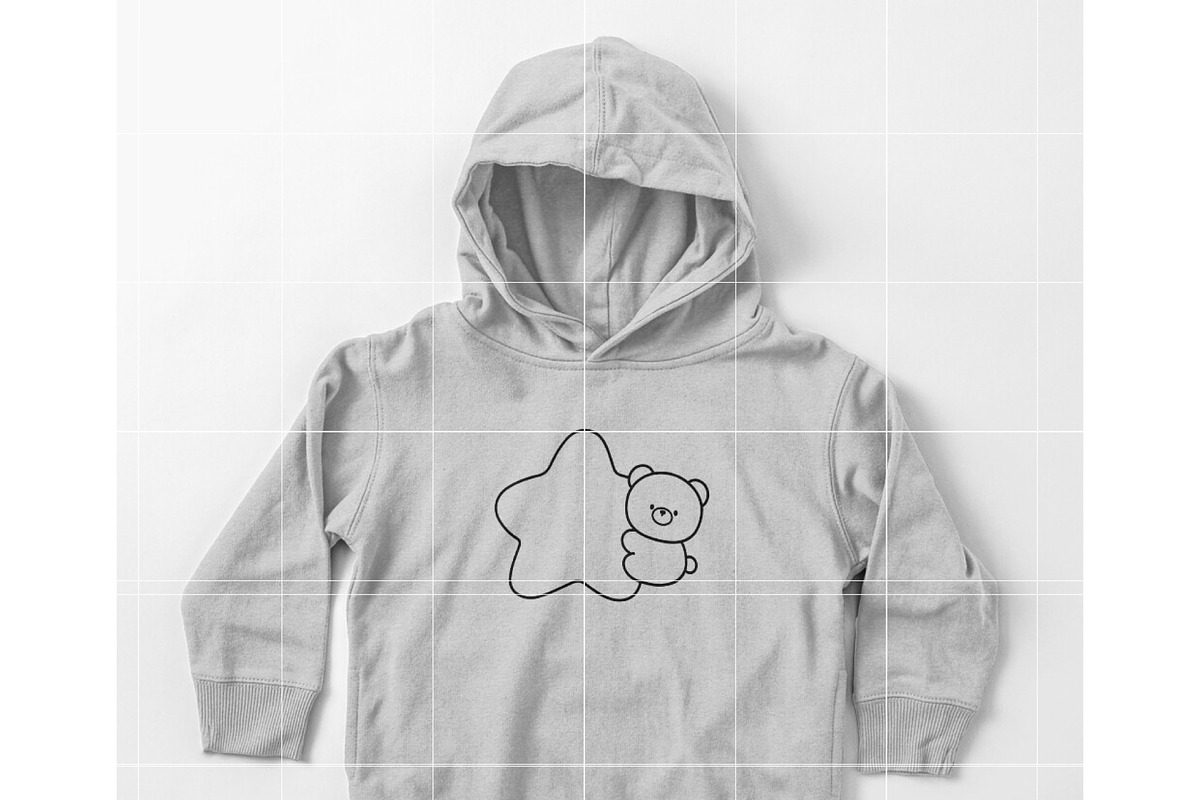 cute bear outline SVG | bear with st, an Illustration by TheHitShop (Photo 6 of 10)