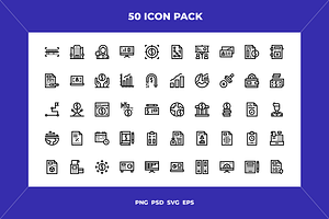 Accounting icons, an Outline Icon by Wencory
