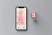 Smart Watch and Phone Mockup, an Advertising Mockup by Se٧enStudio (Thumbnail 2 of 3)