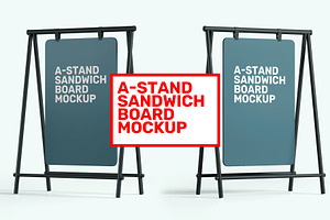 A-stand Sandwich Board Mockup