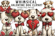 Whimsical Valentine Dog Clipart, an Illustration by Libby Wishes (Thumbnail 1 of 7)