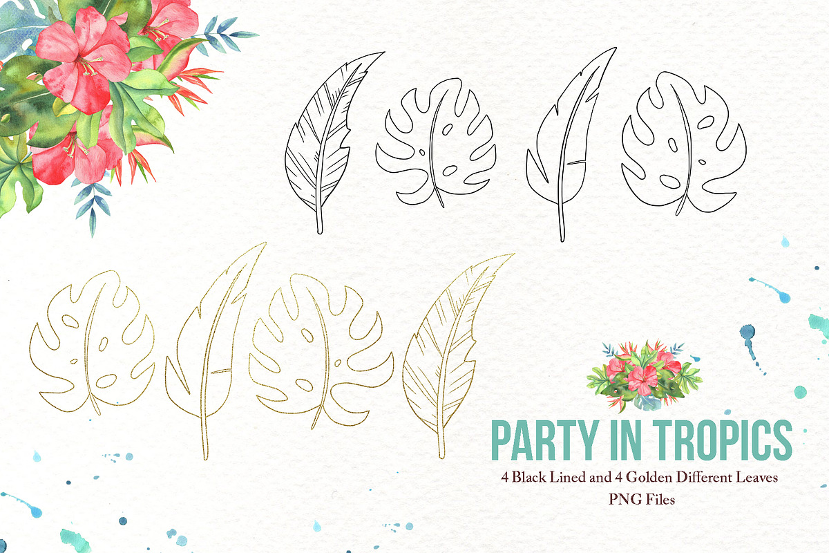 Watercolor Tropical Party, an Animal Illustration by TanataDesign (Photo 7 of 13)
