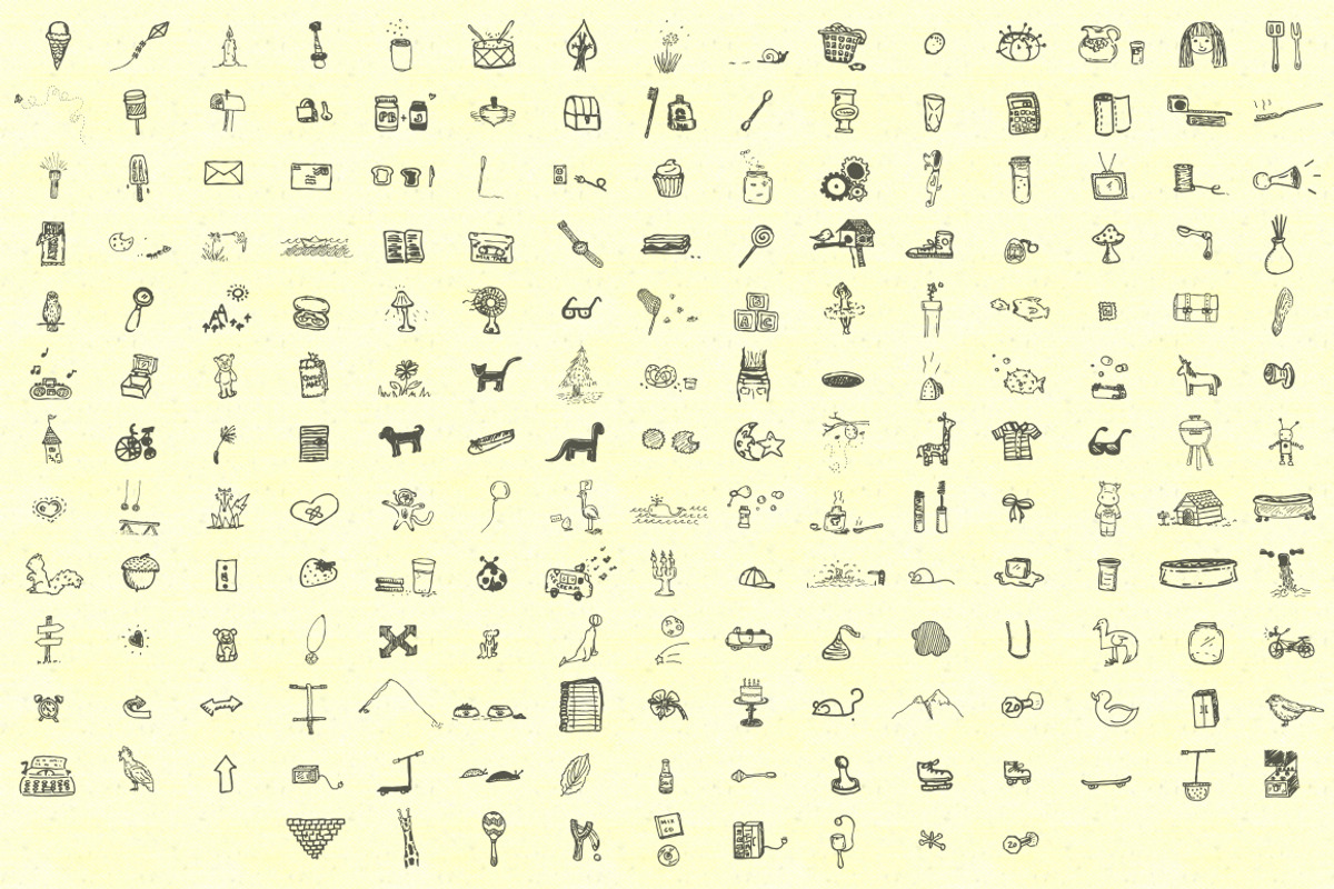 180 Hand-Drawn Cuties preview 3