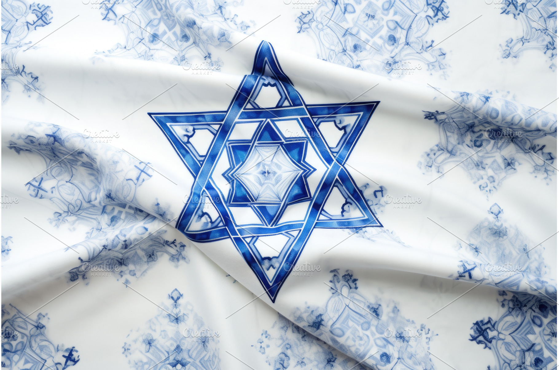 blue star of david pattern on white, an Abstract Photo by Sergey Kotenev