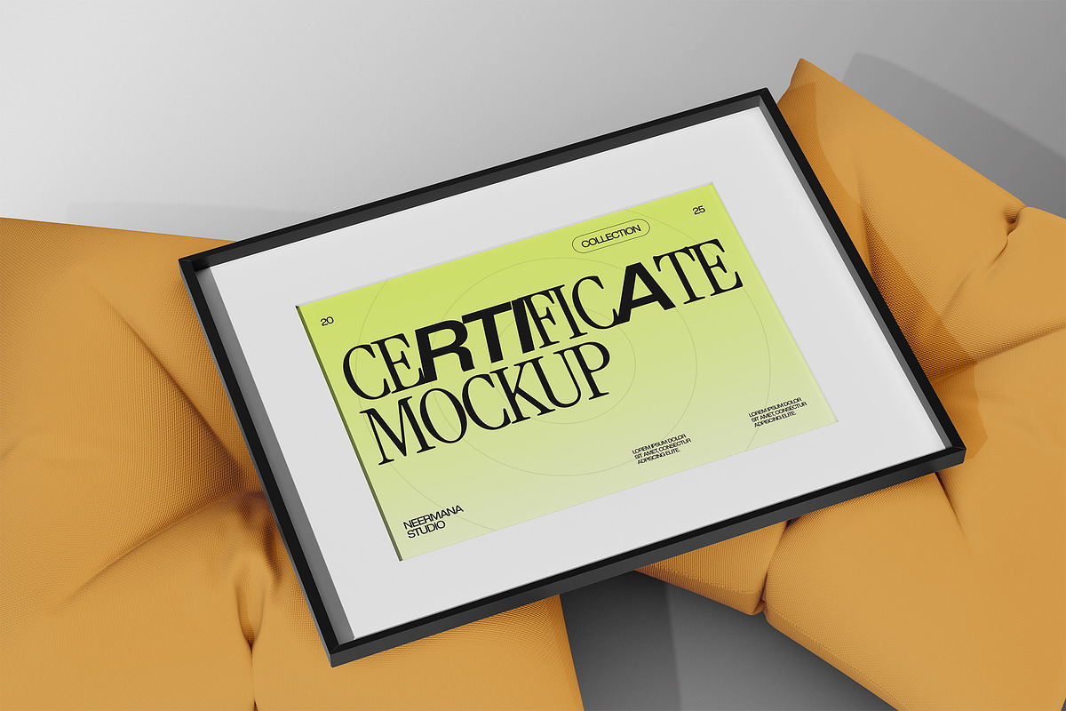 Certificate Mockup Pack, a Merchandise Mockup by Neermana (Photo 9 of 9)