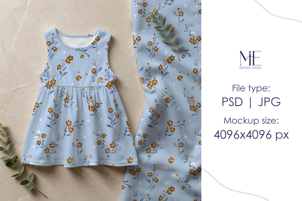 Kids Dress Mockup Fabric PSD Clothin, a Shirt Mockup by Mie Mockup Studio (Photo 7 of 8)