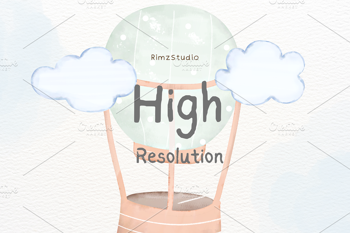 Whimsical Watercolor Parachute PNG, a Decorative Illustration by RimzStudio (Photo 3 of 5)