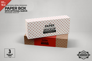 Paper Boxes With Sleeve Mockup