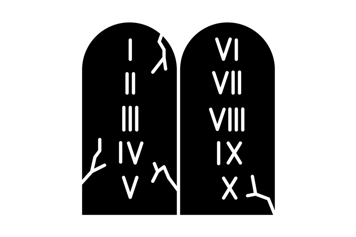 Ten Bible Commandments glyph icon, an Icon by IMG Visuals