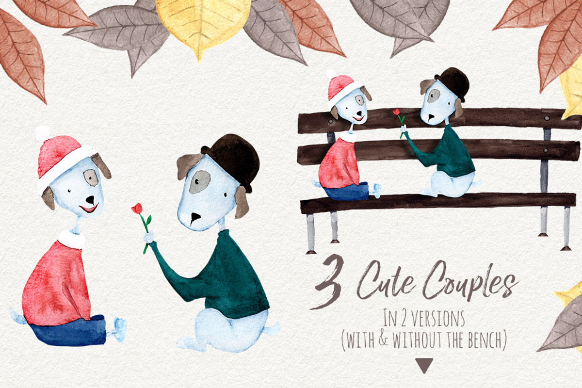 True Love Watercolor Pack, an Animal Illustration by Visual Impact (Photo 2 of 4)