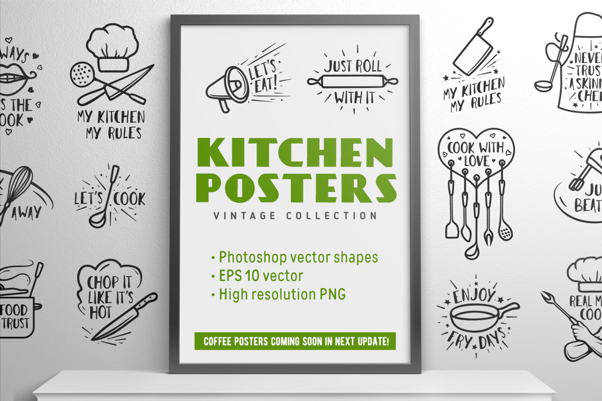 Kitchen Posters Collection, a Decorative Illustration by Chelovector (Photo 1 of 6)