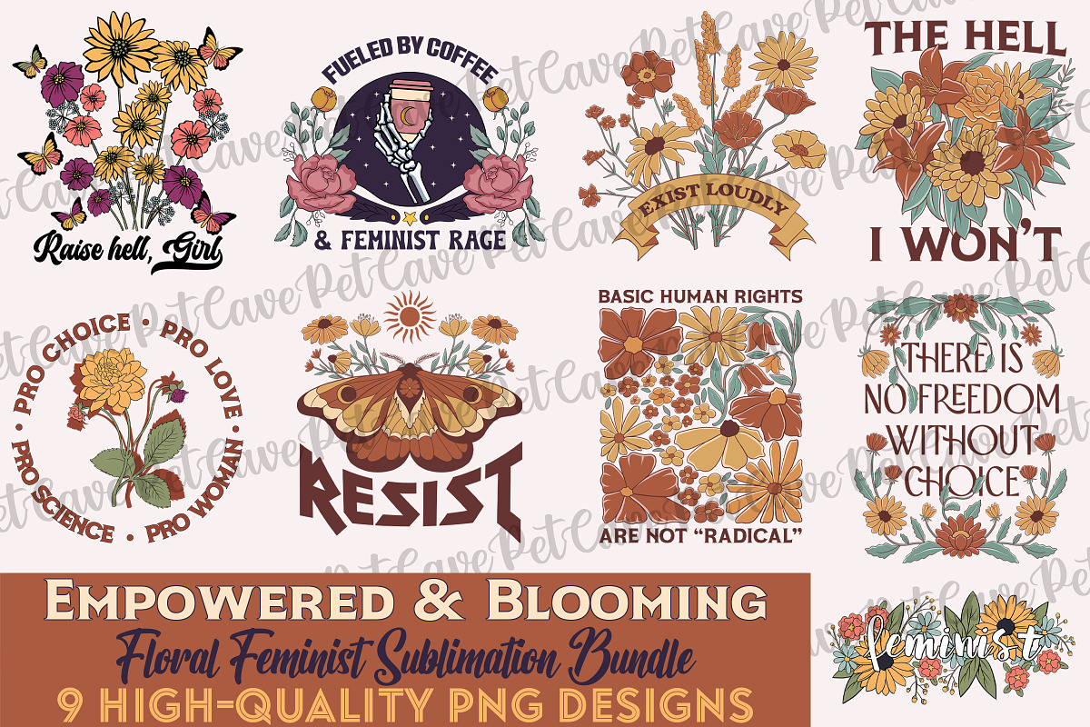 Empowered & Blooming Feminist Bundle, a Graphic by Pet Cave (Photo 1 of 10)
