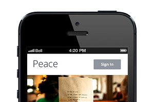 -%60 iPhone App Template. Blue.