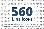 560 Line Icons, an Outline Icon by Maxim Cherednichenko (Thumbnail 1 of 7)
