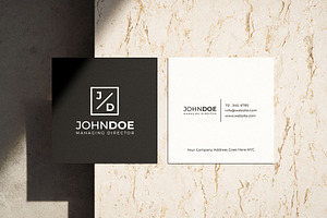 Square Modern Minimal Business Card