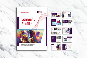 White Purple Elegant Company Profile, a Brochure Template by UICreative