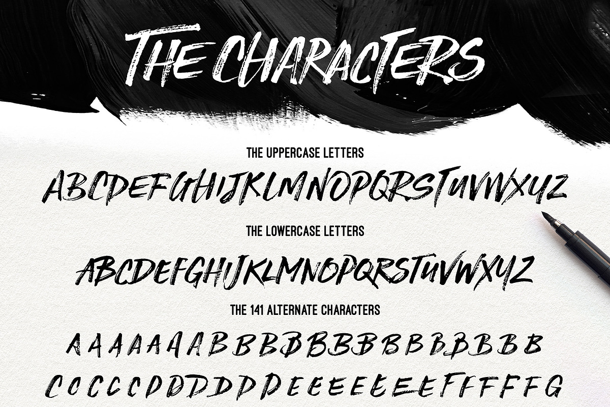 Stone Harbour Brush Font + Extras, a Handwritten Font by