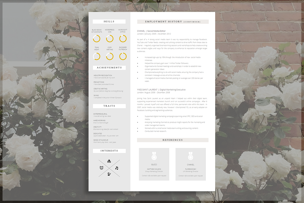 2 Page CV Template, a Resume Template by introDuice - CV / Resumes (Photo 2 of 8)