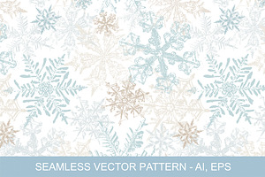 Vintage Snowflakes Vector Clipart