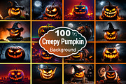 Creepy Halloween Pumpkin Wallpaper, a Background Graphic by Forhadx5 (Thumbnail 1 of 8)