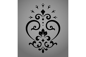 Damask graphic ornament. Floral