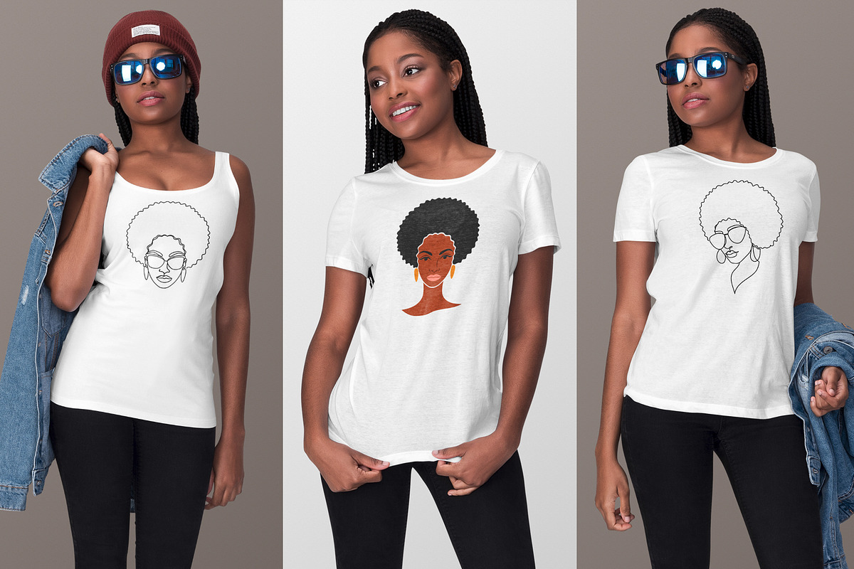Modern Afro-American Women Set, a Texture Illustration by Illustana (Photo 15 of 16)