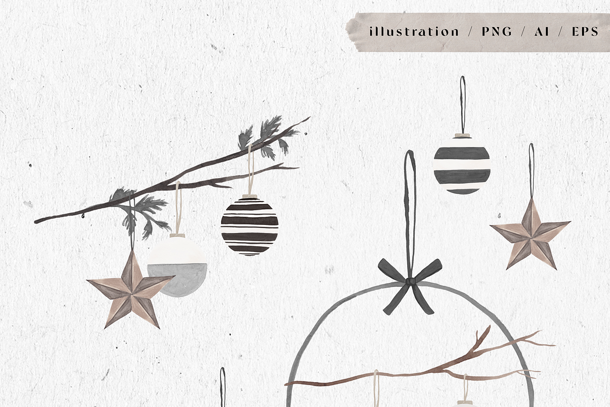 CHRISTMAS BALLS / watercolor png, an Illustration by KruthDesign (Photo 3 of 7)