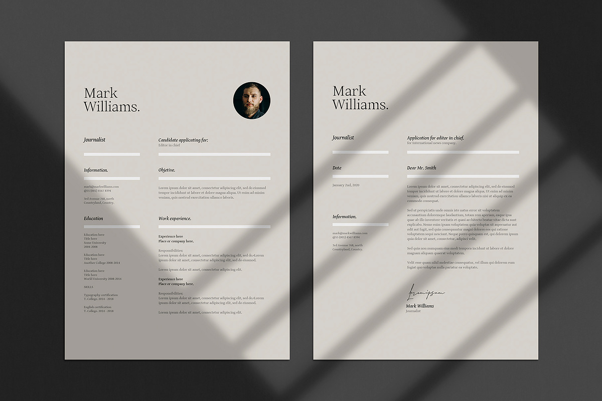 Minimal resume and cover letter, a Resume Template by Srg® (Photo 2 of 5)