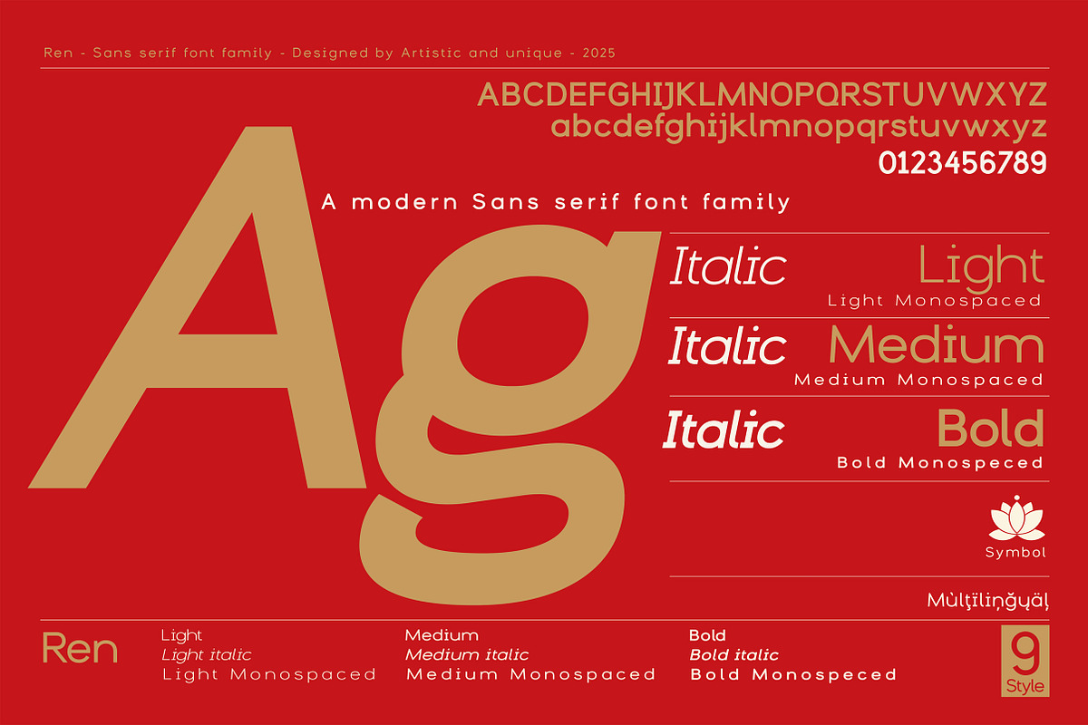 Ren - Sans serif font family, a Sans Serif Font by Artistic & Unique (Photo 5 of 15)