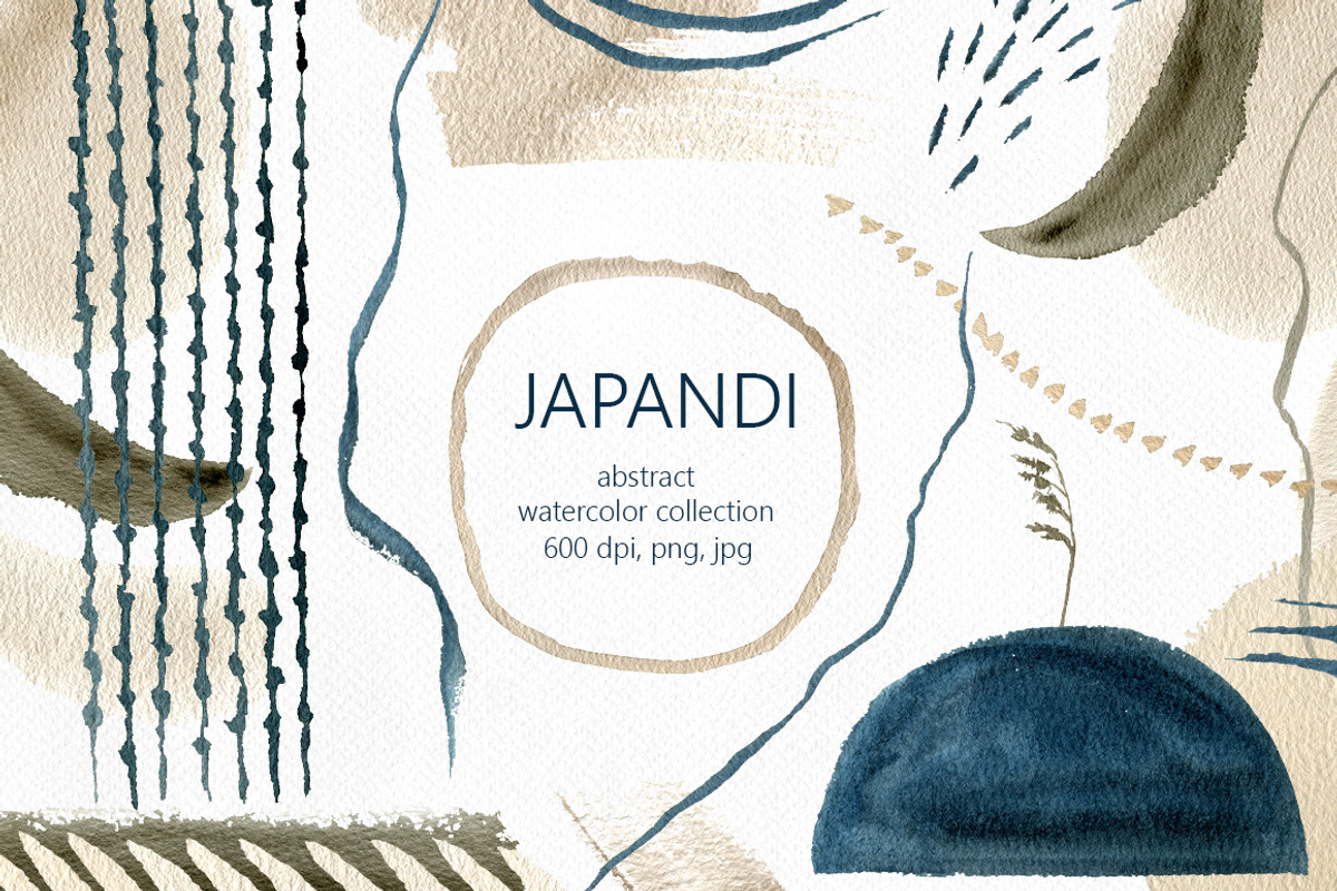 Japandi - abstract watercolor set, a Texture Graphic by KatsiarynaKa (Photo 1 of 19)