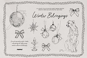 Winter Belongings: Holiday Line Art, a Seasonal Illustration by Purple (Thumbnail 4 of 15)