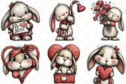 Whimsical Valentine Bunny Clipart, an Animal Illustration by Black Bird Studio (Thumbnail 5 of 6)
