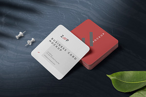 Square Shape Visiting Card Mockups