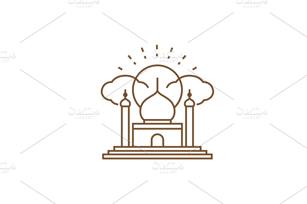 beauty mosque islamic line logo, a Branding & Logo Template by devastd