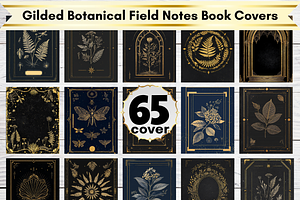 Gilded Botanical Field Book Cover, a Brochure Template by LA Design