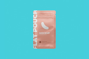 Zip Sachet Mockup. Flat Empty Pouch