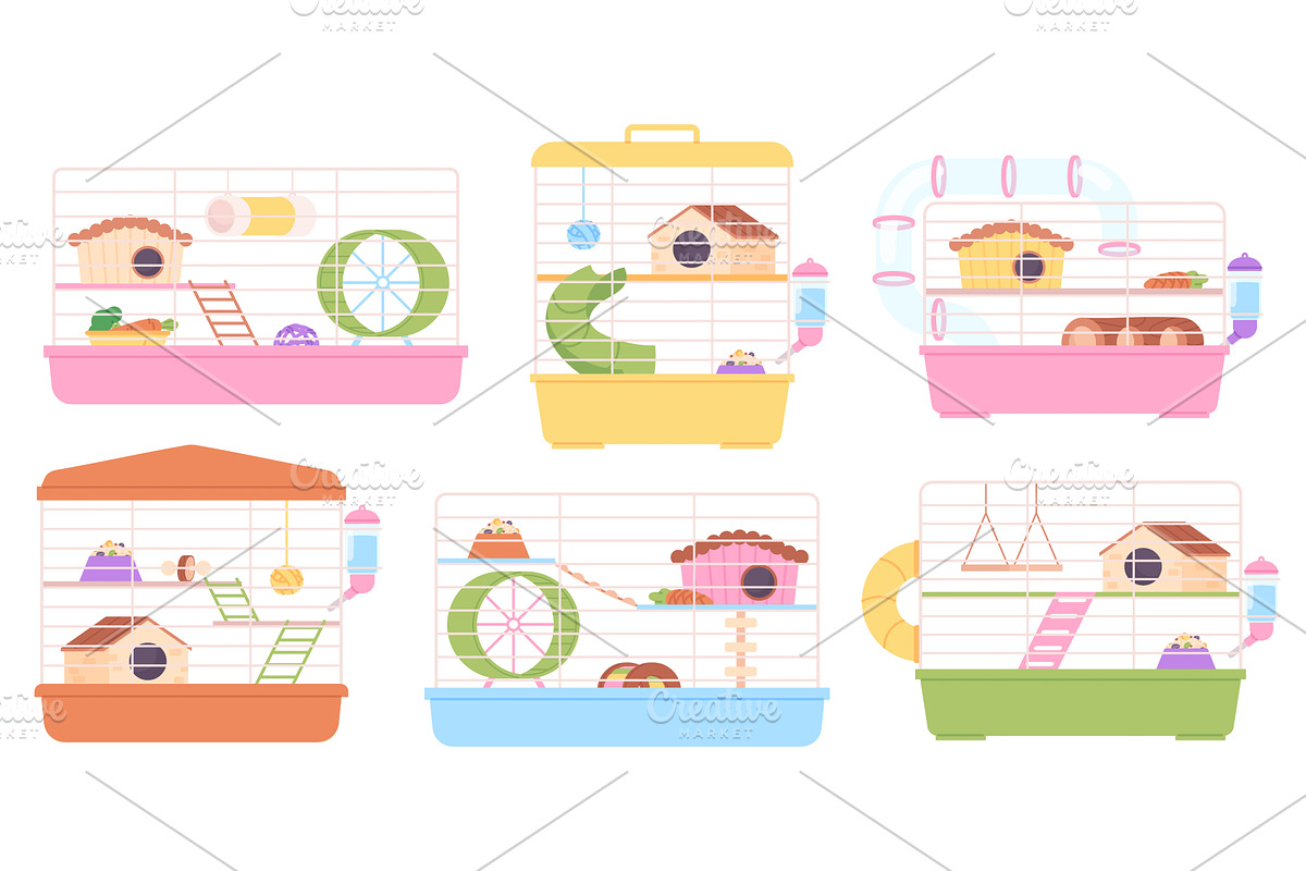 Cages for hamsters. Hamster cage, an Illustration by LadadikArt