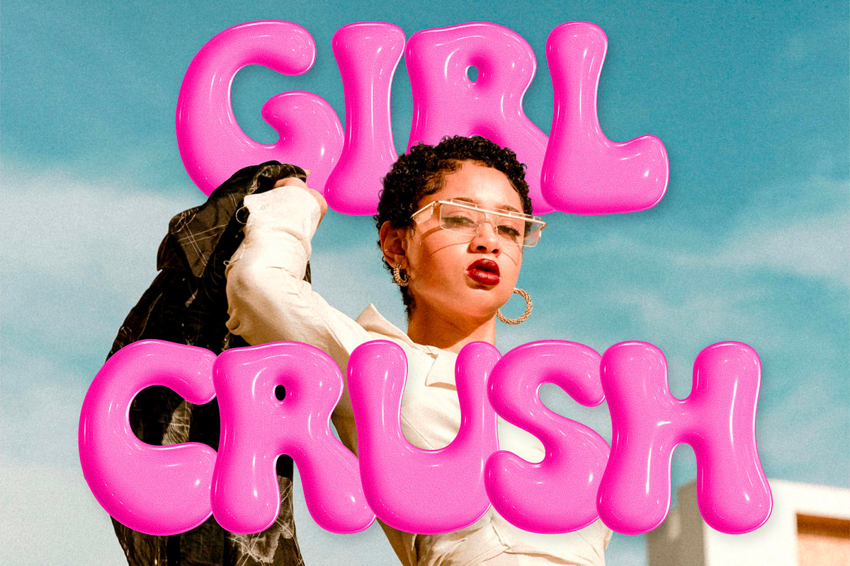 Bubble Gum | Pink 3D SVG Color Font, a Serif Font by The Creative Bix (Photo 6 of 14)