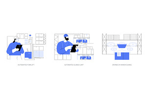 Automated vehicles in warehousing, a Technology Illustration by Visual Generation