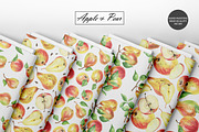Watercolor Apple & Pear Patterns, a Food Illustration by OlDm_Shop (Thumbnail 9 of 10)