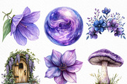 Magical Garden Purple Fairies Clipar, an Illustration by Craft Nest (Thumbnail 3 of 6)