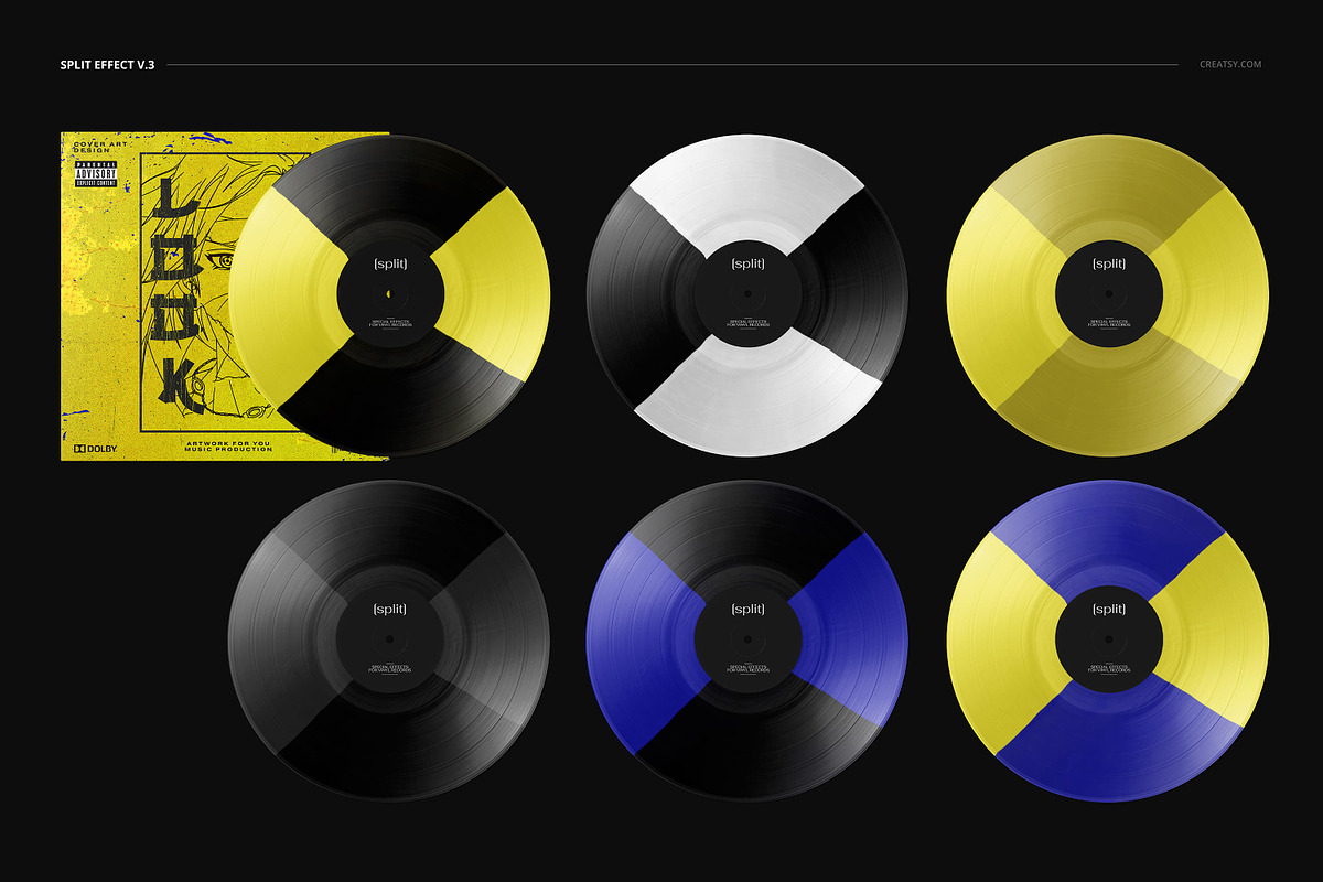Vinyl Record & Cover Mockup Set, a Merchandise Mockup by creatsy5 (Photo 36 of 54)