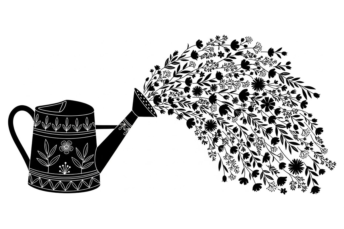 Floral Watering Can Design Bundle, an Illustration by Gaye Art (Photo 21 of 31)