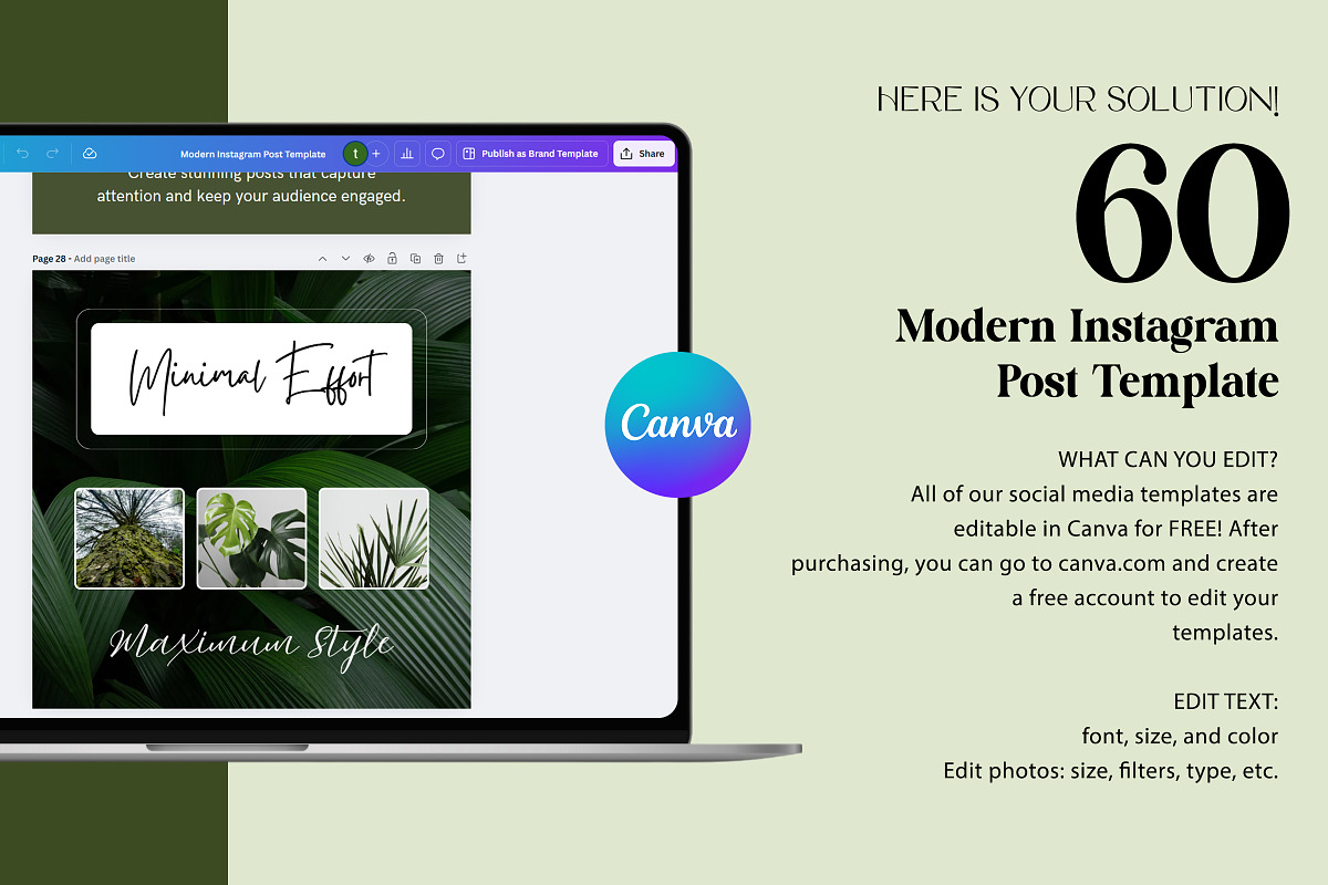 Modern Instagram Canva Post Template preview 8