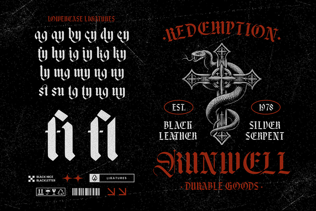 Black Nice Typeface, a Blackletter Font by alit design (Photo 16 of 17)