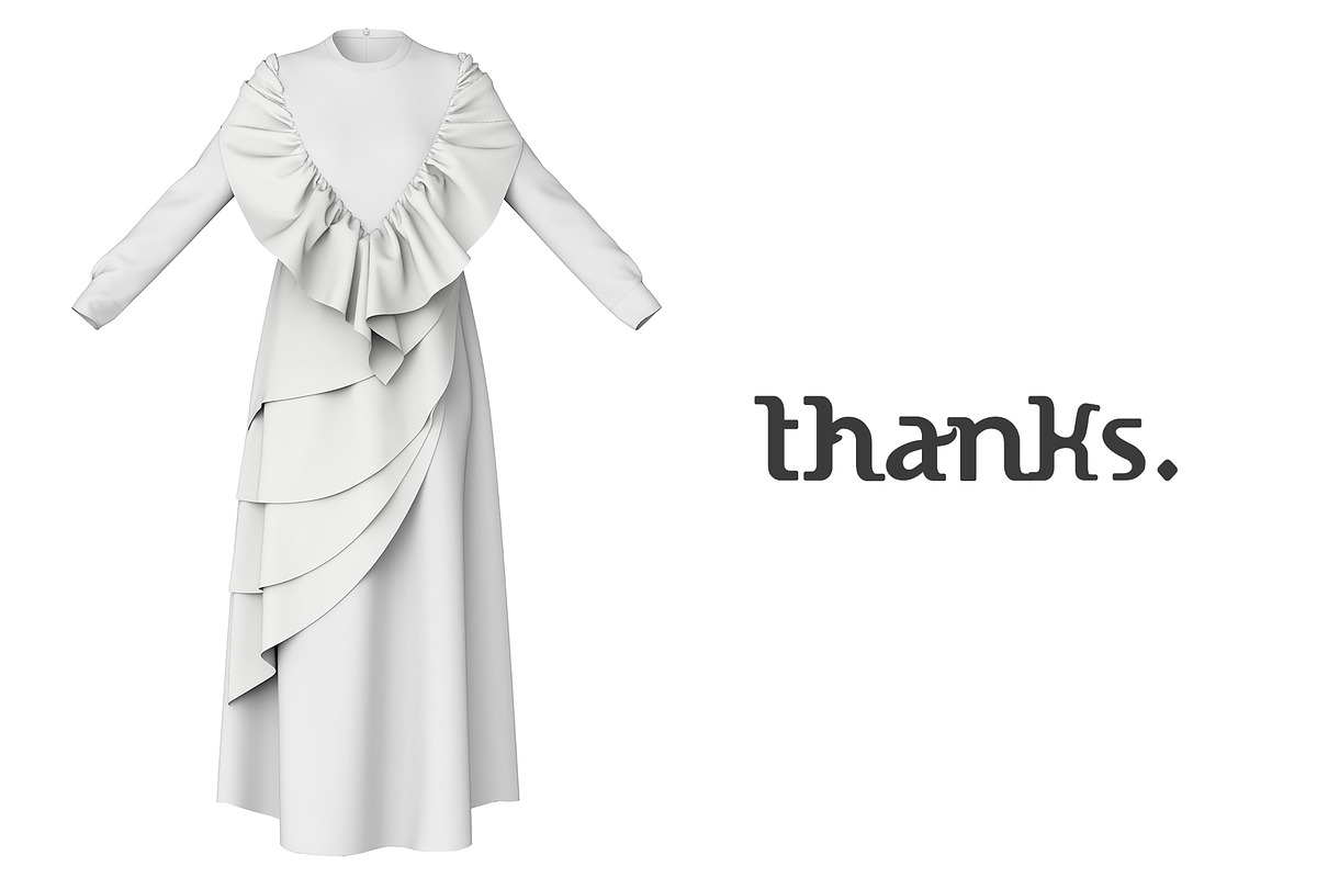 Elegant Batik Dress Mockup - PSD