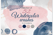 Watercolor washes clipart, a Texture Graphic by SweetRenieDesigns (Thumbnail 1 of 3)