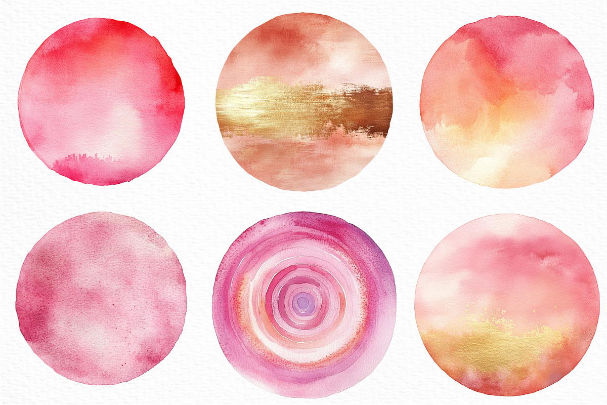 Blush Pink Watercolor Circles PNG, an Illustration by Craft Nest (Photo 2 of 6)